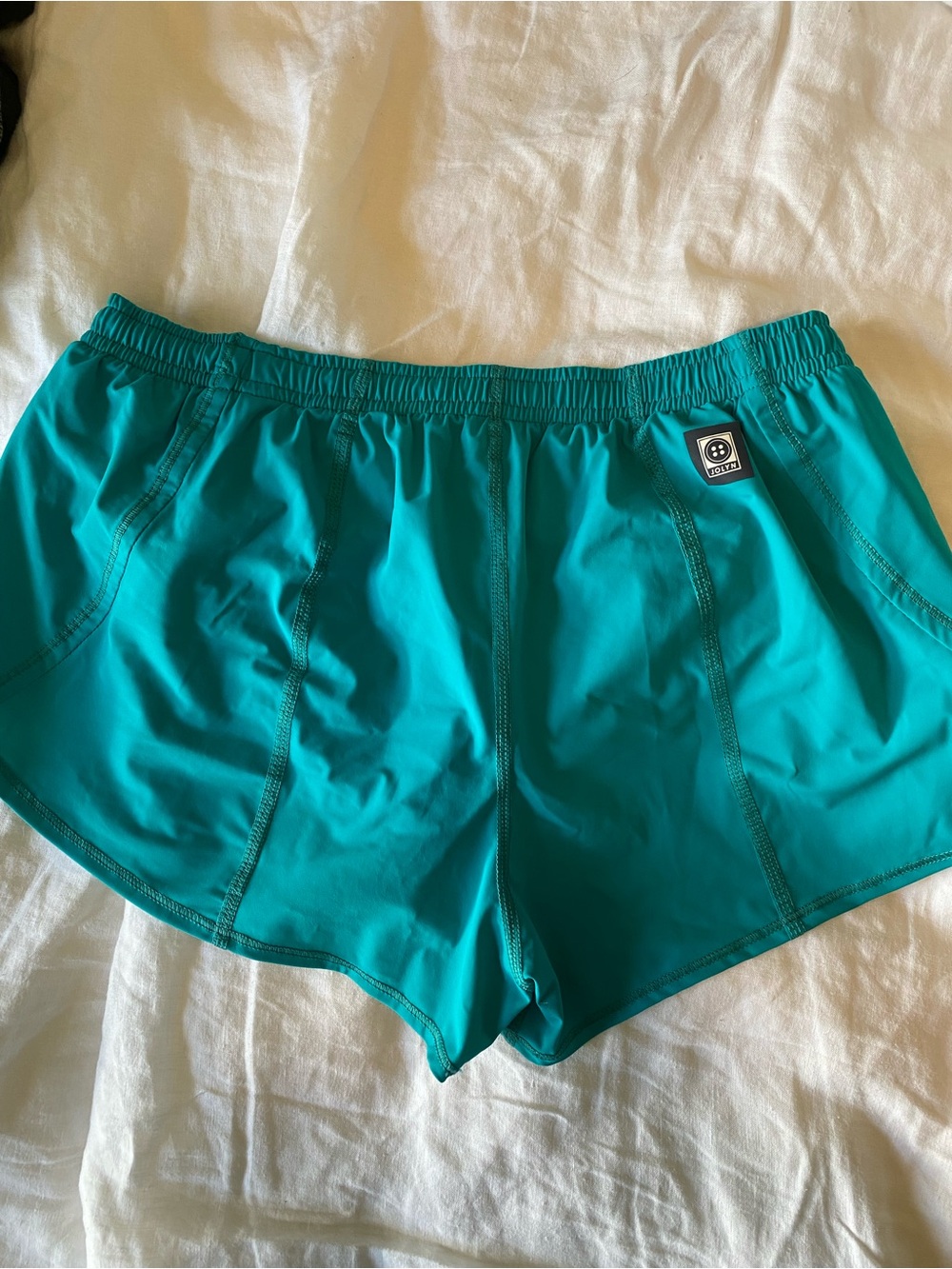 Jolyn Clothing Teal Athletic Running Shorts - Picture 2 of 3